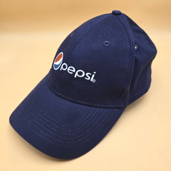 Pepsi Navy Blue Embroidered Logo Baseball Cap Adjustable Cotton Hat RN 106729 - Picture 3 of 10